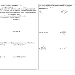 Algebra 1 spring final exam review answers