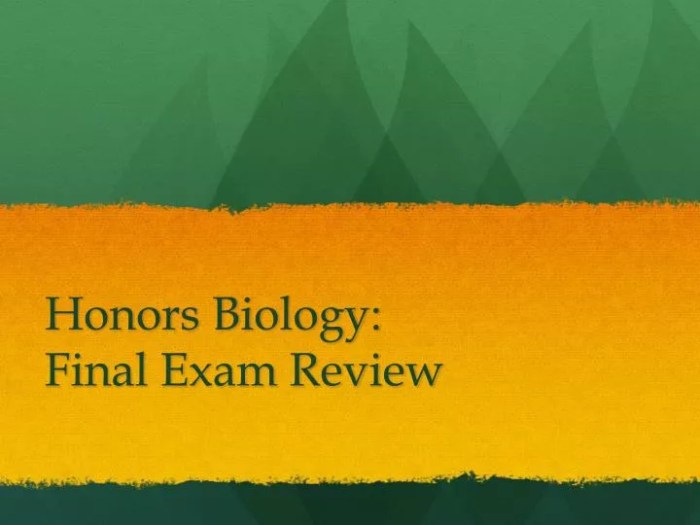 Honors biology final exam pdf