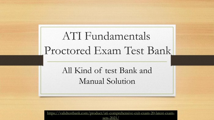 Ati fundamentals proctored exam test bank