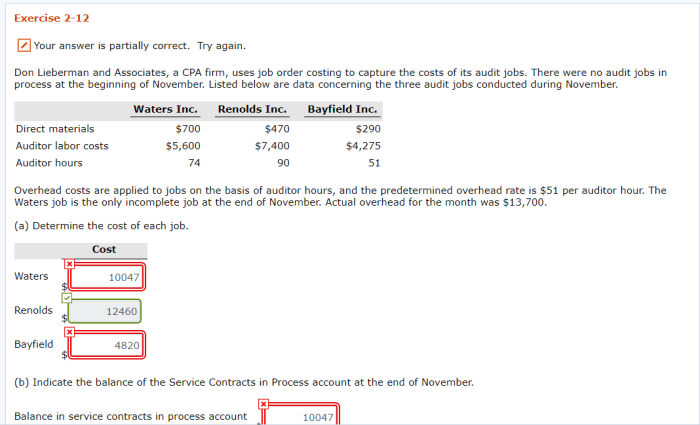 Job lieberman cpa firm associates don costing order uses jobs audit costs solved capture overhead november balance account auditor process