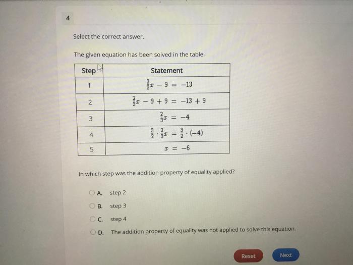 The given equation has been solved in the table